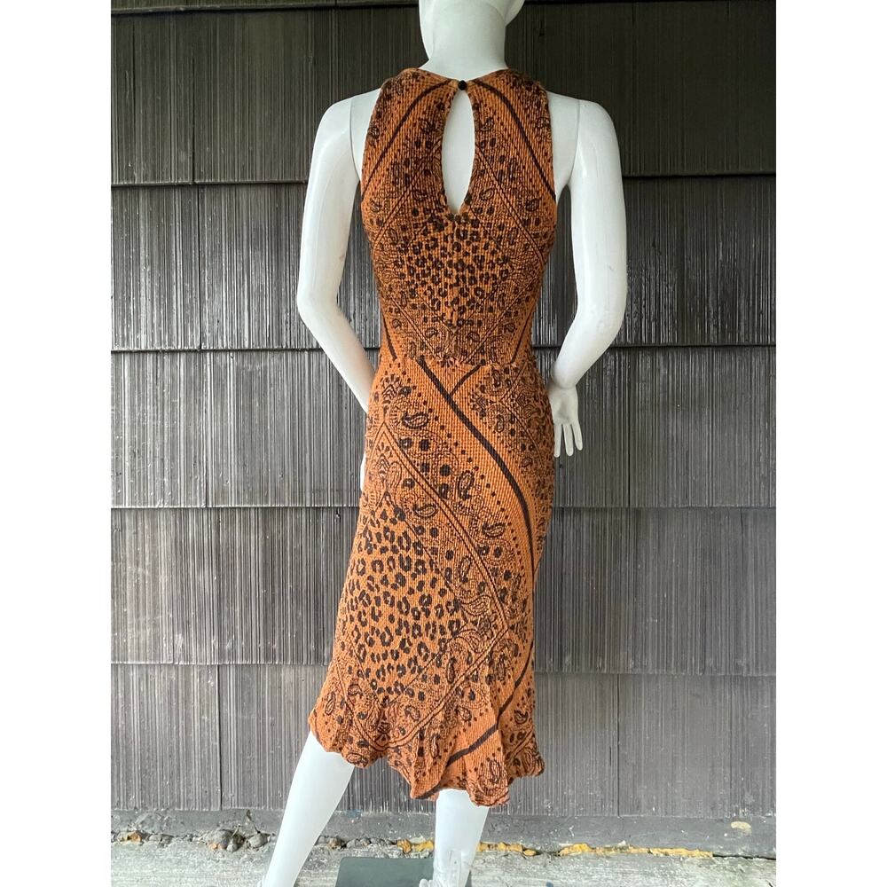 🔥Farm Rio Anthropologie Alyse Knit Leopard Print Bodycon Midi Dress Size M - Picture 5 of 14